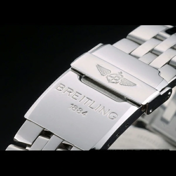 Breitling Certifie Polished Silver Stainless Steel Strap Beige Dial Chronograph new59081