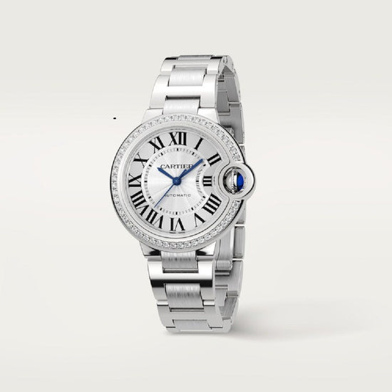 Cartier Replica Watch Ballon Bleu de Cartier Replica Watch, Stainless Steel and 50 Diamonds, 33mm, W4BB0023