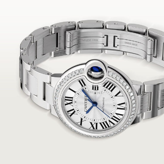 Cartier Replica Watch Ballon Bleu de Cartier Replica Watch, Stainless Steel and 50 Diamonds, 33mm, W4BB0023