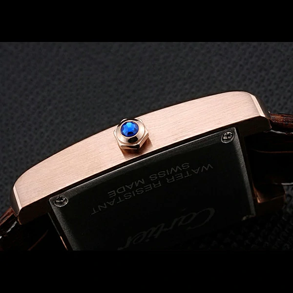Cartier Tank MC Gold Case Brown Dial Brown Leather Strap new60073