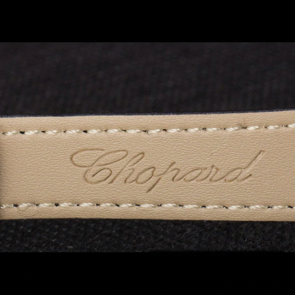 Chopard Luxury Silver Bezel with Black Dial and Black Leather Strap new59639