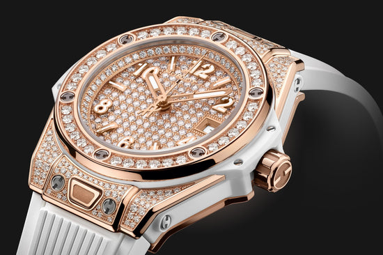 Hublot Replica Watch Big Bang ONE CLICK KING GOLD WHITE FULL PAVÉ 485.OE.9000.RW.1604