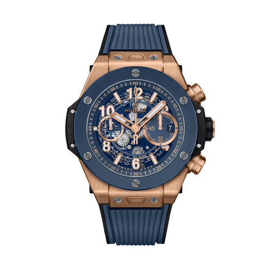 Hublot Replica Watch Big Bang Unico King Gold Blue Ceramic 421.OL.5180.RX