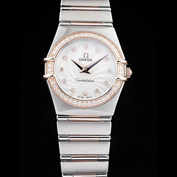 Omega Constellation Jewelry Diamond Case Radial Emblem White Dial new958145
