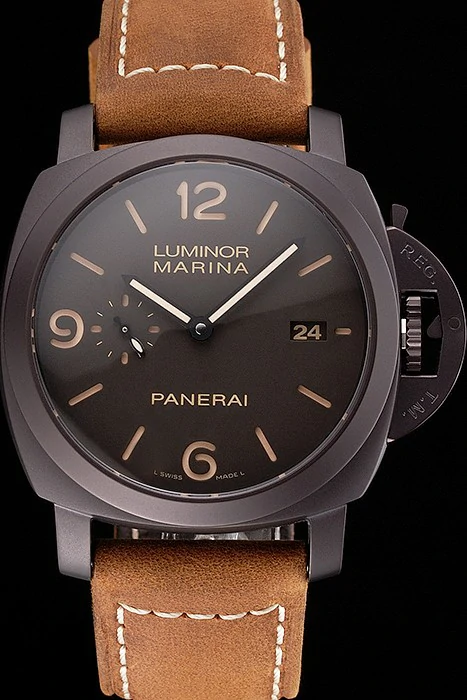 Panerai Luminor Marina 1950 3 Days Brown Dial Black Case Brown Leather Strap new122094