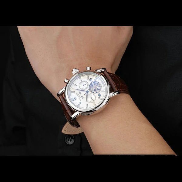 Patek Philippe Grand Complications Stainless Steel Case White Dial Brown Leather Bracelet new60156
