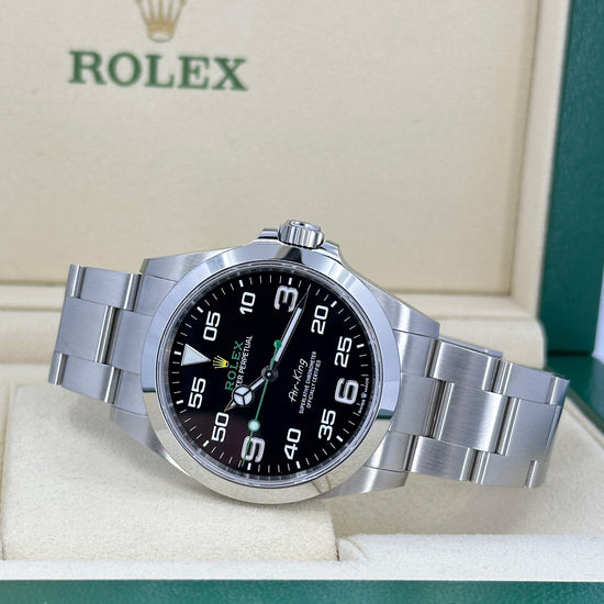 Pre-owned Rolex Replica Watch, Air-king, Black Arabic dial, 40mm, Oystersteel, Smooth, Oyster, 116900-0001