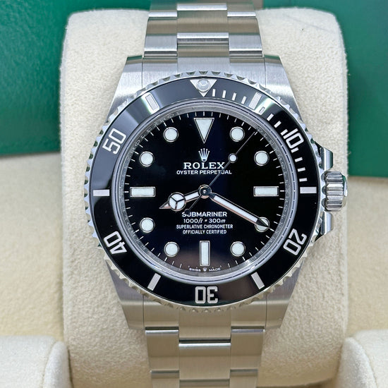 Pre-owned Rolex Replica Watch Submariner No Date 41, Stainless Steel, Black dial, 124060-0001