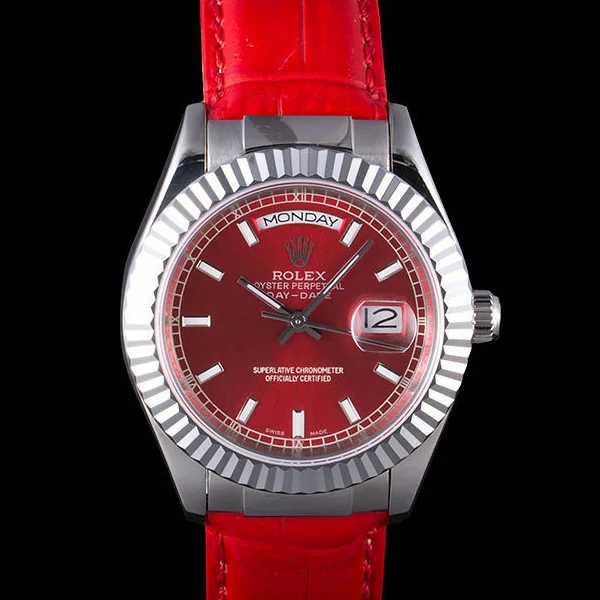 Rolex Day Date Oyster Collection Red Leather Band new59561