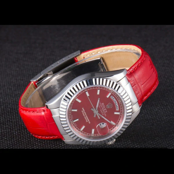 Rolex Day Date Oyster Collection Red Leather Band new59561