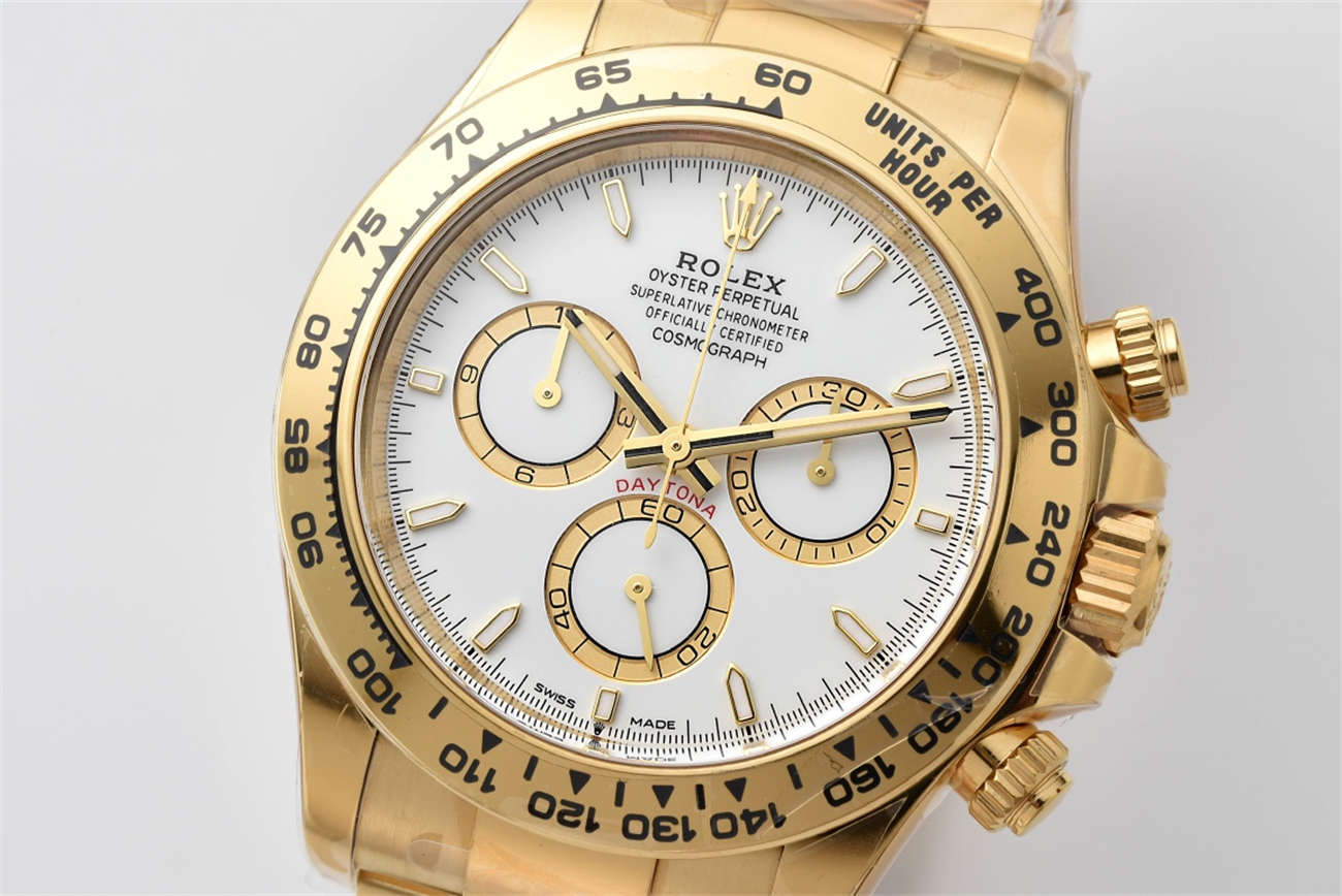 Rolex Daytona 126508 Replica – Yellow Gold White Dial (4131)