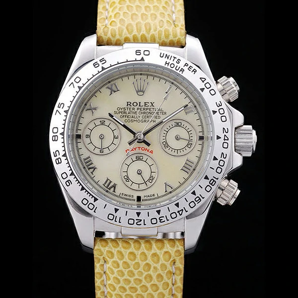 Rolex Daytona Cosmograph Yellow Leather Bracelet Yellow Dial new58661