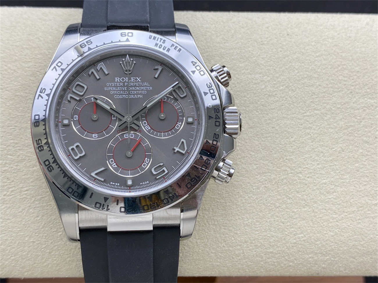 Rolex Daytona Grey Dial – White Gold Chronograph Replica