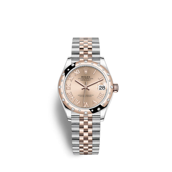 Rolex Replica Watch Datejust 31, Oystersteel, 18kt Everose Gold and diamonds, 278341RBR-0006