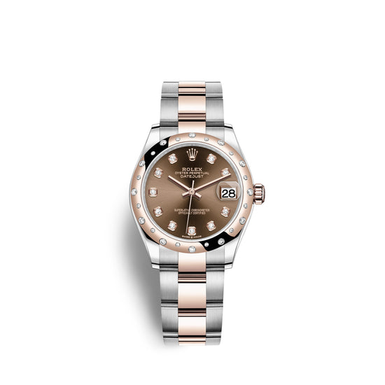 Rolex Replica Watch Datejust 31, Oystersteel, 18kt Everose Gold and diamonds, 278341RBR-0027