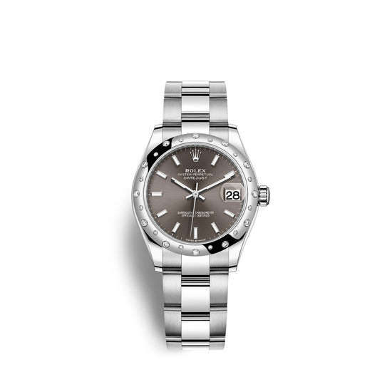 Rolex Replica Watch Datejust 31, Oystersteel, 18kt White Gold and diamonds, 278344RBR-0017