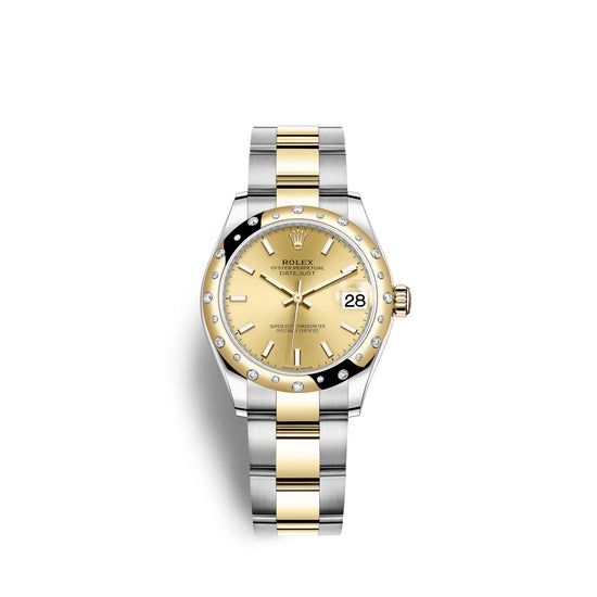 Rolex Replica Watch Datejust 31, Oystersteel, 18kt Yellow Gold and diamonds, 278343RBR-0013