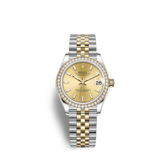 Rolex Replica Watch Datejust 31, Oystersteel, 18kt Yellow Gold and diamonds, 278383RBR-0014