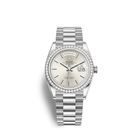 Rolex Replica Watch Day-Date 36 White gold 128349RBR-0001