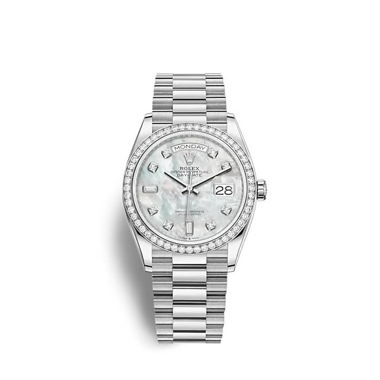 Rolex Replica Watch Day-Date 36 White gold 128349RBR-0004