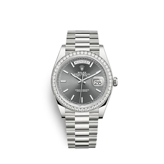 Rolex Replica Watch Day-Date 40 White gold 228349RBR-0041