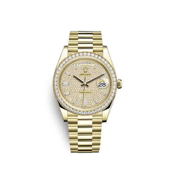 Rolex Replica Watch Day-Date, 40mm, 18k Yellow Gold and Diamonds, 228348rbr-0037