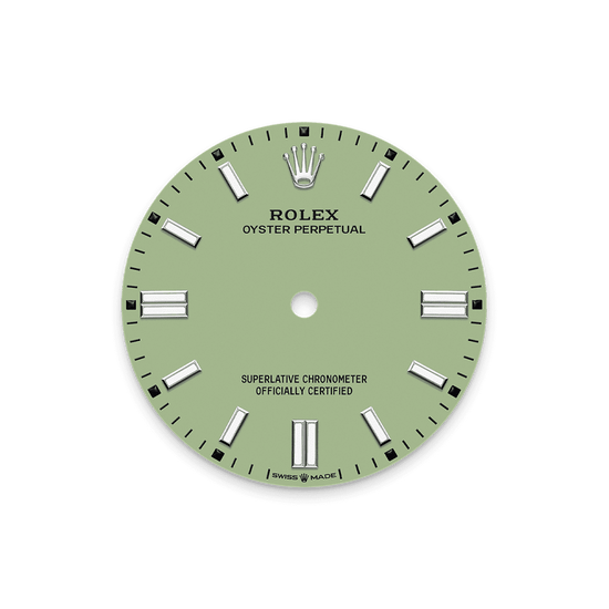 Rolex Replica Watch Oyster Perpetual, Oystersteel 41mm, Pistachio-green dial, Domed Oyster, 134300-0006