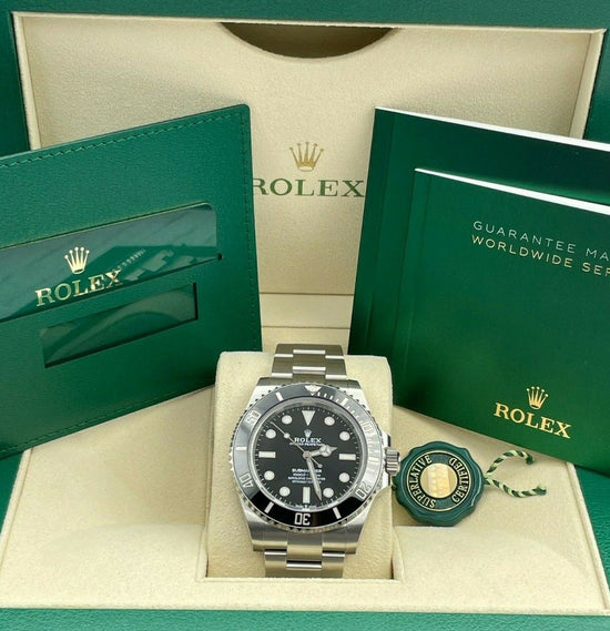 Rolex Replica Watch Submariner 41, No-Date, Black Ceramic Watch, 124060, Complete 2023+