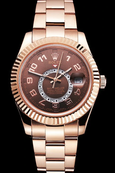 Rolex Sky Dweller Brown Dial Rose Gold Case Ad Bracelet new121557