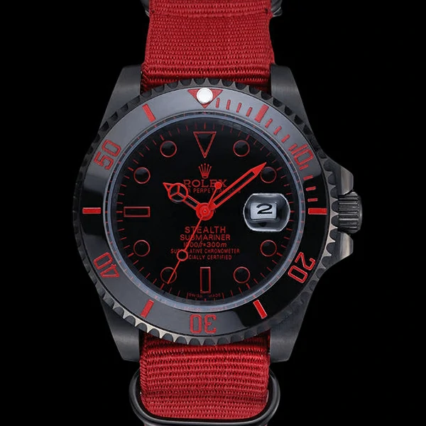 Rolex Stealth Submariner Red Nylon Strap new59924