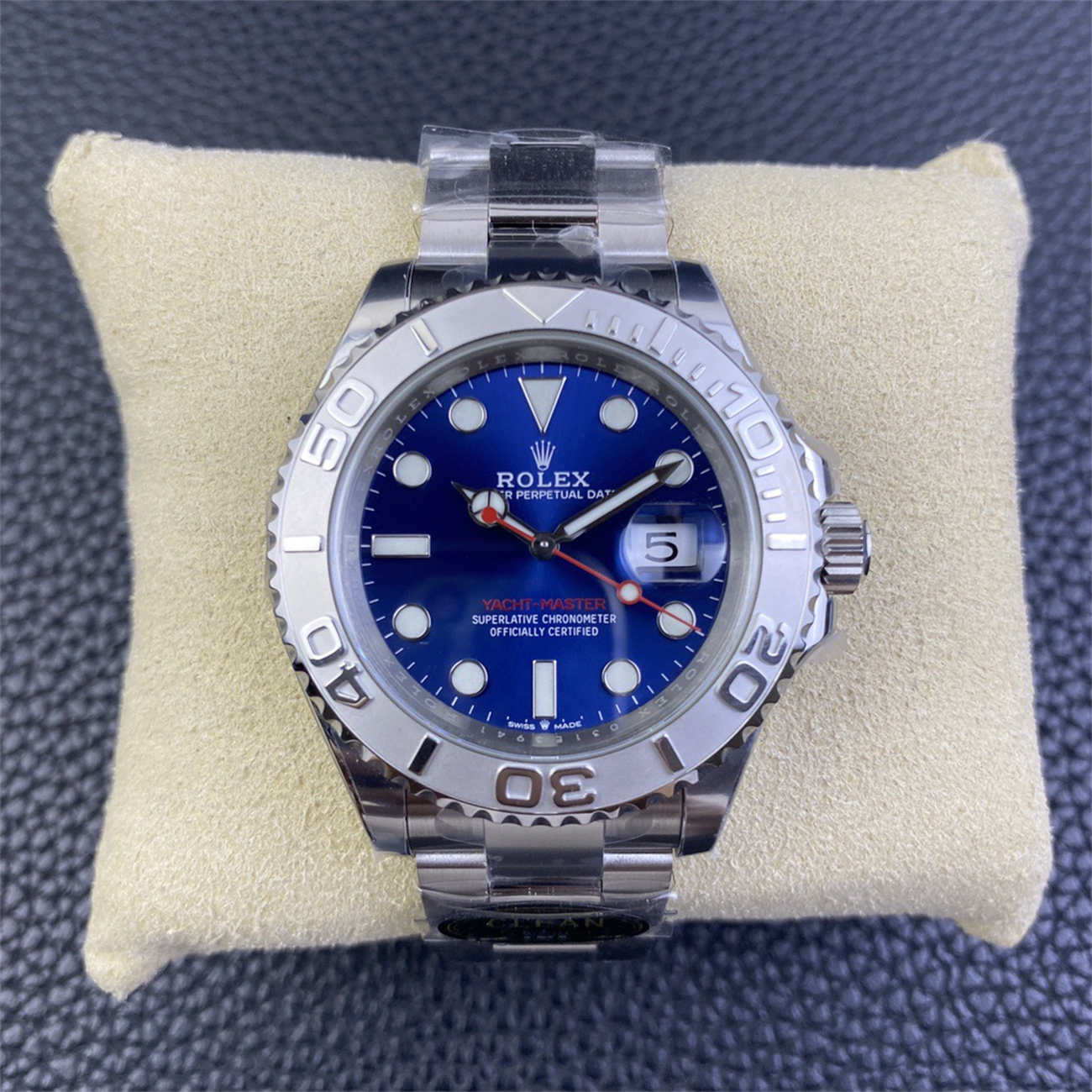 Rolex Yacht-Master Blue Dial Replica – 40mm Platinum Bezel 3235 Clone