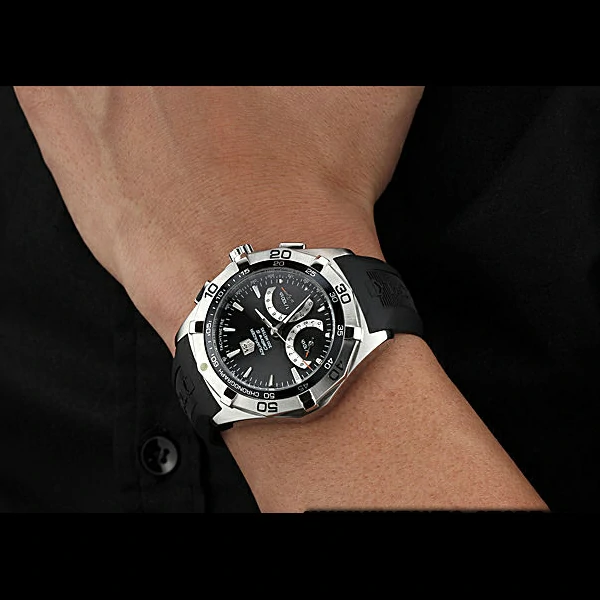 Tag Heuer Aquaracer Calibre S Black Dial Black Rubber Band new60300
