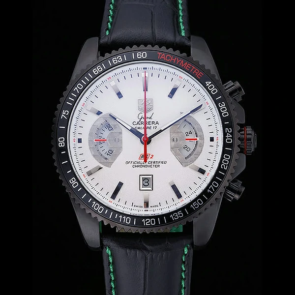 Tag Heuer Carrera Black Stainless Steel Case White Dial new58756