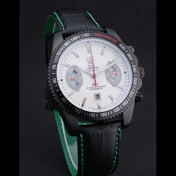 Tag Heuer Carrera Black Stainless Steel Case White Dial new58756