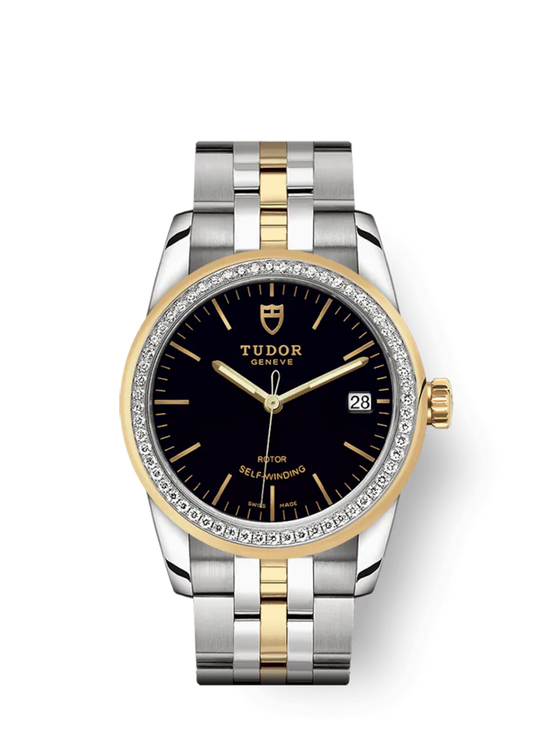 Tudor Replica Watch Glamour Date, Stainless Steel and 18k Yellow Gold with Diamond-set bezel, 36mm, M55023-0021