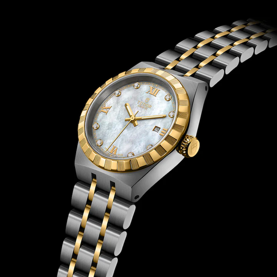 Tudor Replica Watch Royal, Stainless Steel and 18k Yellow Gold with Diamond-set, 28mm, M28303-0007