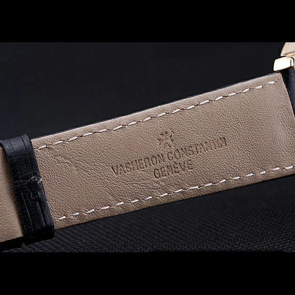 Vacheron Constantin Patrimony Traditionnelle Gold Case Black Leather Bracelet new60447